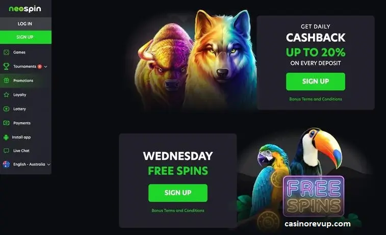 neospin casino no deposit bonus codes