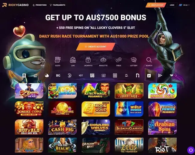 Ricky Casino Bonus Australia 2024